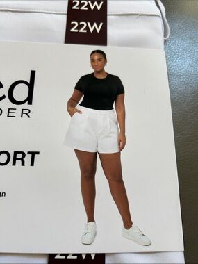 NWT Edited by Remi Bader white trouser shorts 22W